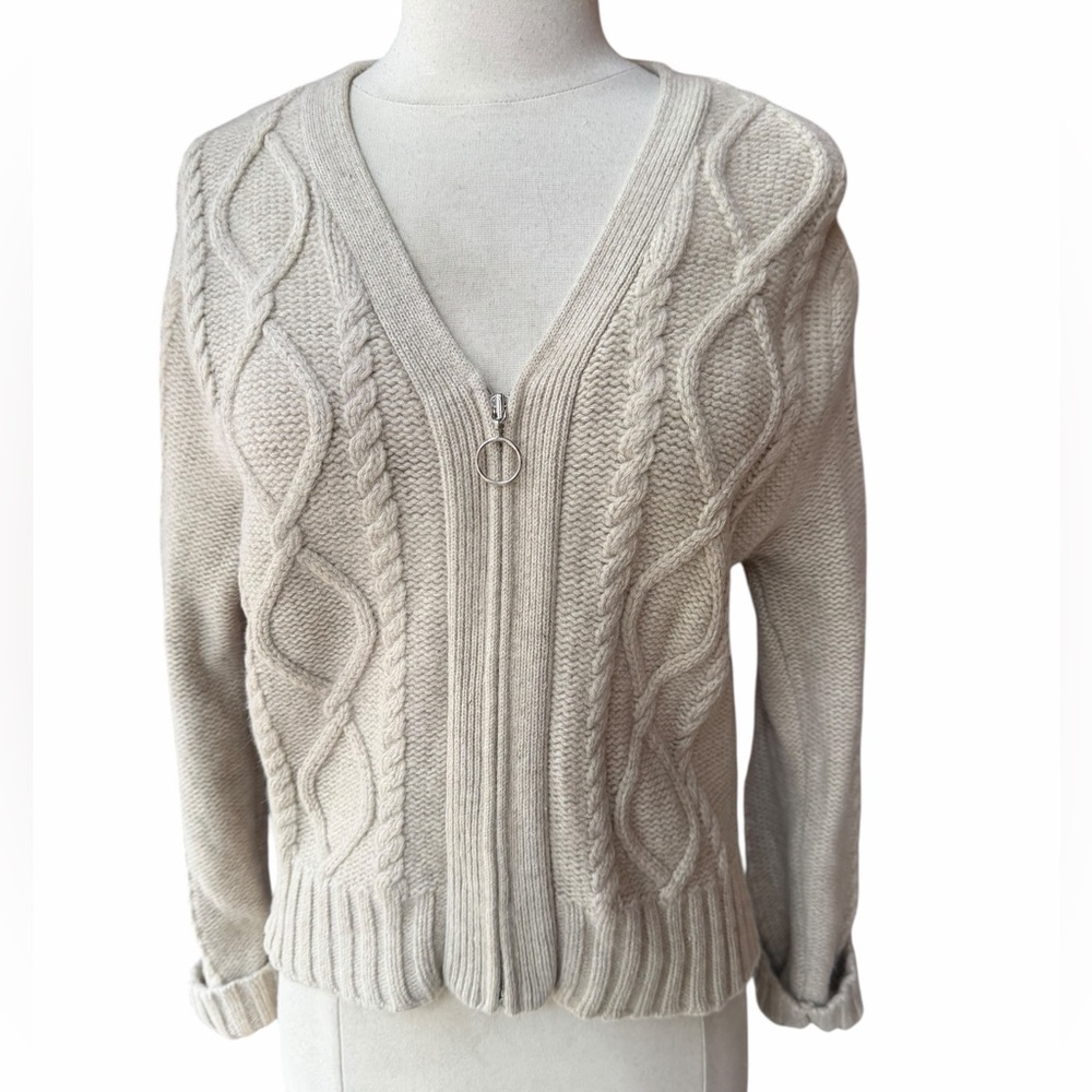 Late 1990s/Y2K Croft & Barrow Lambswool/Angora/Nylon‎ Blend Full Zip Cardigan